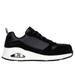 Skechers Women's Work: Uno SR - Elainy Sneaker | Size 7.5 | Black/White | Leather/Synthetic