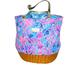 Lilly Pulitzer Bags | Lilly Pulitzer Straw & Canvas Basket Tote Celestial Blue Seek And Sea | Color: Blue/Tan | Size: Os