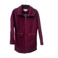 Michael Kors Jackets & Coats | Michael Kors Maroon Boucle Wool Blend Long Zip-Up Coat, Size Xs | Color: Purple/Red | Size: Xs