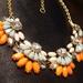 J. Crew Jewelry | J.Crew Statement Necklace 18+ 3 Inches Long . Collar Necklace Large Crystals. | Color: Blue/Gold | Size: Os