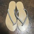 J. Crew Shoes | J Crew Silver Glitter Thing Sandals Shoe Size 10 | Color: Silver | Size: 10