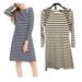 J. Crew Dresses | J. Crew 365 Long Sleeve Striped Dress Olive White | Color: Green/White | Size: S