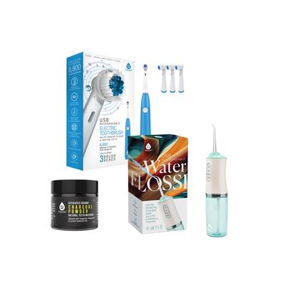 Plus Size Women's Complete Dental Care Power Pack - Electric Toothbrush, Water Flosser & Whitening Powder by Pursonic in O