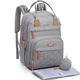 Welavila Changing Bag Backpack, Baby Nappy Diaper Bag, Unisex Travel Back Pack with Changing Mat & Pacifier Holder for Mom & Dad (Grey)