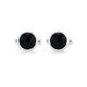 Tuscany Silver Men's Sterling Silver Faceted Black Onyx 15mm Round Cufflinks