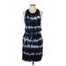 Sundry Casual Dress - Sheath Scoop Neck Sleeveless: Blue Tie-dye Dresses - Women's Size Large