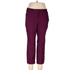 Lane Bryant Khaki Pant Straight Leg Boyfriend: Burgundy Solid Bottoms - Women's Size 16 Plus