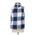 Lomon Fleece Jacket: Blue Checkered/Gingham Jackets & Outerwear - Women's Size Medium