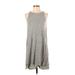Gap Casual Dress - Mini High Neck Sleeveless: Gray Marled Dresses - Women's Size X-Small