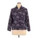 Croft & Barrow Long Sleeve Blouse: Purple Damask Tops - Women's Size X-Large Petite