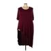 Torrid Casual Dress Scoop Neck Short sleeves: Burgundy Print Dresses - Women's Size 5X Plus