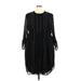Simply Vera Vera Wang Casual Dress Crew Neck 3/4 sleeves: Black Print Dresses - Women's Size 3X