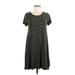 Old Navy Casual Dress - A-Line Scoop Neck Short sleeves: Green Print Dresses - Women's Size Medium