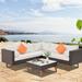 GZMWON 4-Pieces Outdoor Wicker Sofa Set, Patio Furniture w/ Pillows, L-Shape Sofa Set in Black | Wayfair NIUNIUFG201221AAA