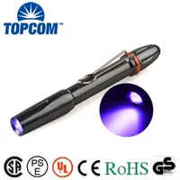TopCom Metall Aluminium UV 395nm 365nm Schwarz Licht Penlight für Erfassen Fluoreszenzmittel
