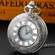 All Hunter Silver Roman Scale Quartz Pocket Watch Retro Punk White Dial Pocket FOB Watch Necklace