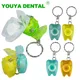 20pcs 15m Dental Floss Keychain Cute Tooth Shape Key Chain Dental Flosser Toothpicks For Gum Care