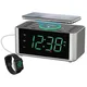 Alarm Clock Radio with 10W Wireless Charging SnoozeBluetooth Dual Alarm 1.4'' LED Display Dimmer USB