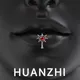 Huanzhi rote Emaille Liebe Herz Lippen clip Punk personal isierte Unisex Ohr clips Valentinstag