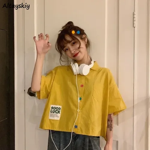 Shirts Frauen Freizeit Taste Alle-spiel Süße Mode Lose Koreanischen Stil Sommer Neue Chic