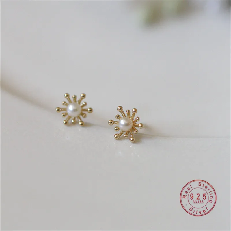 HALLO MANN 925 Sterling Silber Koreanische Temperament Elegante Blume Stud Ohrringe Frauen Hochzeit Braut Schmuck Zubehör Image