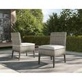 Latitude Run® Smethwick Metal Outdoor Side Chair Lounge Chair Metal in Brown/Gray | 35 H x 20 W x 27 D in | Wayfair