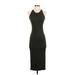 Enza Costa Casual Dress - Midi: Black Solid Dresses - Women's Size X-Small