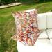 HomeRoots Set of Two 16" X 16" Beige and Red Blown Seam Floral Indoor Outdoor Throw Pillow