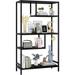 Geometric Bookshelf, Tall Modern Etagere Bookcase, Industrial Metal Book Shelf with 5 Open Display Shelves , Black