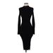 H&M Casual Dress - Midi High Neck Long sleeves: Black Print Dresses - Women's Size Small