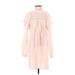 Wild Fable Casual Dress - Mini High Neck Long sleeves: Pink Solid Dresses - Women's Size Small