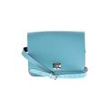 The Leather Satchel Co. Leather Crossbody Bag: Teal Solid Bags