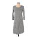 Ann Taylor LOFT Casual Dress - Sweater Dress: Gray Chevron/Herringbone Dresses - Women's Size X-Small