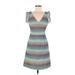 Tabitha Casual Dress - A-Line: Blue Marled Dresses - Women's Size 8