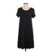 Madewell Casual Dress - A-Line Scoop Neck Short Sleeve: Black Solid Dresses - Women's Size Small