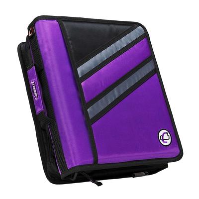 Case·it Z-Design Zippered Binder with Tab File, D-Ring, 1-1/2 Inches, Purple