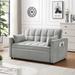 Modern Gray Velvet Convertible Futon Double Sofa Bed with Pull-out Bed