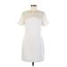 Banana Republic Factory Store Casual Dress - Sheath Crew Neck Short sleeves: Ivory Print Dresses - Women's Size 8