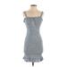 Sincerely Jules Casual Dress - Mini Sweetheart Sleeveless: Blue Solid Dresses - Women's Size X-Small