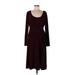 Jones New York Casual Dress - Midi: Burgundy Solid Dresses - Women's Size 12