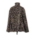 PrettyLittleThing Fleece Jacket: Brown Animal Print Jackets & Outerwear - Women's Size 8