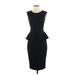 The Limited Casual Dress - Midi Crew Neck Sleeveless: Black Solid Dresses - Women's Size Small