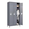 3 Door 72"H Metal Lockers With Lock for Employees,Storage Locker Cabinet for Home Gym Office School Garage,Gray