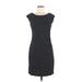 Ann Taylor LOFT Casual Dress - Sheath Scoop Neck Short sleeves: Black Print Dresses - Women's Size Medium