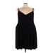 Torrid Casual Dress - Mini V-Neck Sleeveless: Black Print Dresses - Women's Size 5X Plus