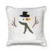 18"x18" Winter Fresh Balsam Snowman Cotton Accent Decorative Throw Pillow Poly Filled Insert Square Embroidered Cording Details