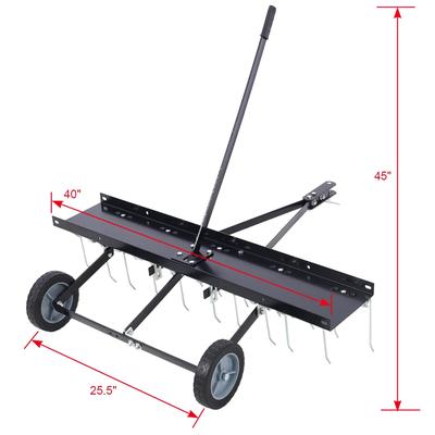 Lawn Sweeper Tow Behind Dethatcher Landscape Rake Lawn Tractor Rake Tine Tow Dethatcher Pull Behind Mower for Outdoor Yard