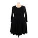 Torrid Casual Dress - A-Line Scoop Neck Long sleeves: Black Solid Dresses - Women's Size 3X Plus