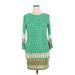 Highness Casual Dress - Bodycon Crew Neck 3/4 sleeves: Green Dresses - New - Women's Size X-Large