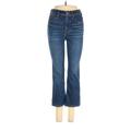 Madewell Jeggings - Mid/Reg Rise Boot Cut Boyfriend: Blue Bottoms - Women's Size 24 Petite - Sandwash